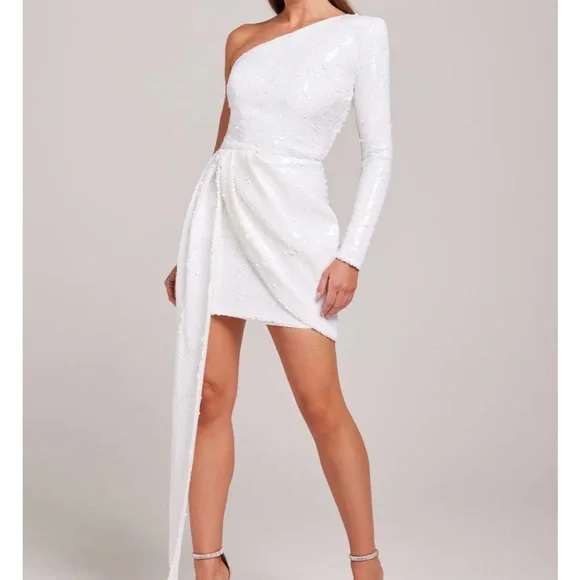 NADINE MERABI | Dresses | White Sequin Cocktail Dress Nadine Merabi |  Poshmark